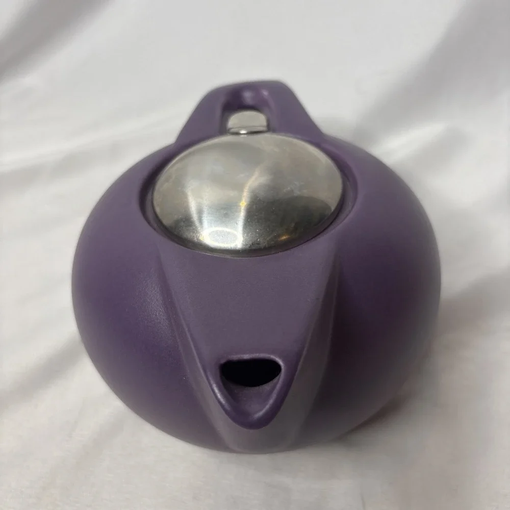 Zero Japan Ceramic Universal Teapot Purple Matte Finish Stainless Steel Lid Read